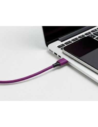 Cable usb-c a usb-c q-connect pvc longitud 1m morado
