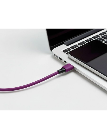 Cable usb-c a usb-c q-connect pvc longitud 1m morado