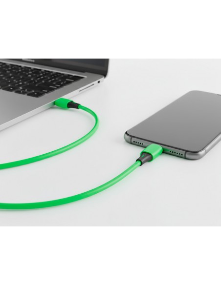 Cable usb-c a usb-c q-connect pvc longitud 2m verde