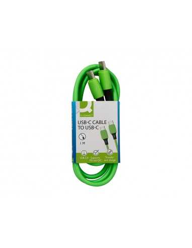 Cable usb-c a usb-c q-connect pvc longitud 1m verde