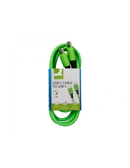 Cable usb-c a usb-c q-connect pvc longitud 1m verde