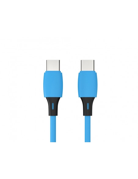 Cable usb-c a usb-c q-connect pvc longitud 1m azul