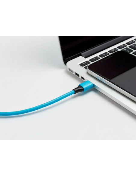 Cable usb-c a usb-c q-connect pvc longitud 1m azul
