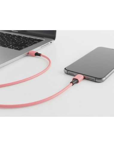 Cable usb-c a usb-c q-connect pvc longitud 2m rosa