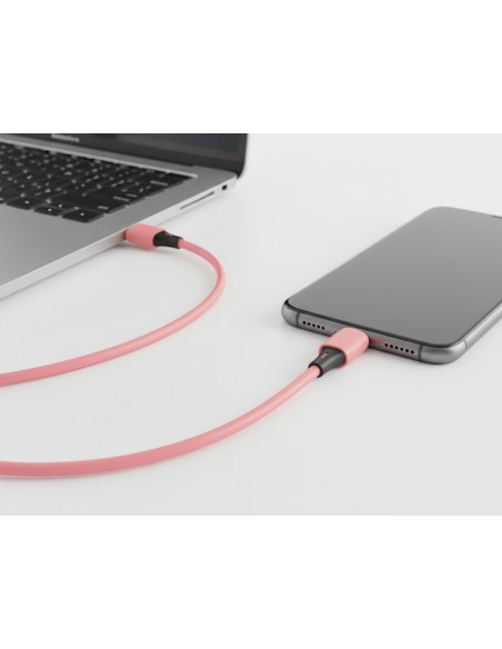 Cable usb-c a usb-c q-connect pvc longitud 2m rosa Cable usb-c a usb-c q-connect pvc longitud 2m rosa