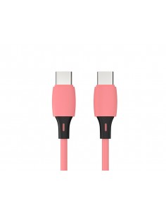 Cable usb-c a usb-c q-connect pvc longitud 1m rosa