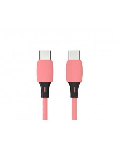 Cable usb-c a usb-c q-connect pvc longitud 1m rosa