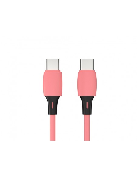 Cable usb-c a usb-c q-connect pvc longitud 1m rosa