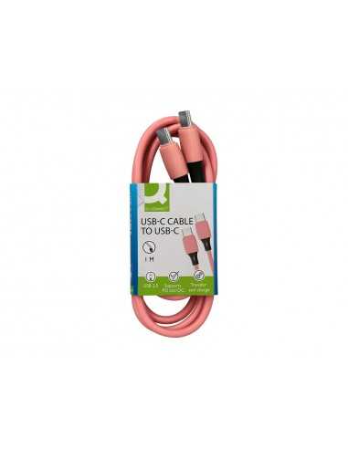 Cable usb-c a usb-c q-connect pvc longitud 1m rosa