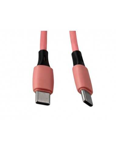 Cable usb-c a usb-c q-connect pvc longitud 1m rosa