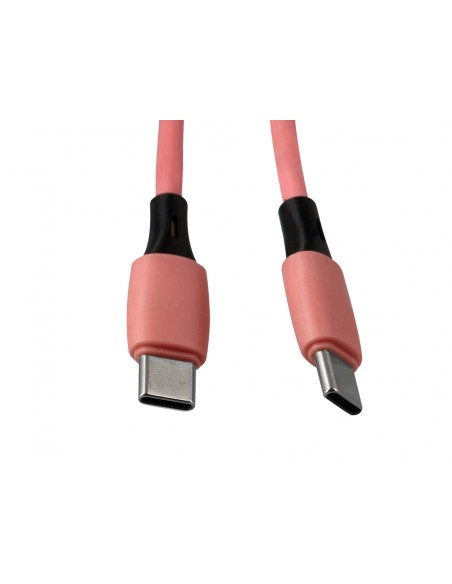 Cable usb-c a usb-c q-connect pvc longitud 1m rosa