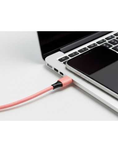 Cable usb-c a usb-c q-connect pvc longitud 1m rosa
