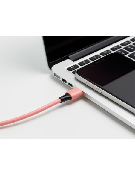 Cable usb-c a usb-c q-connect pvc longitud 1m rosa
