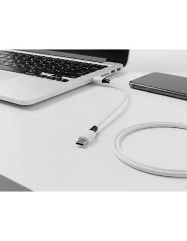 Cable usb-c a usb-a q-connect pvc longitud 2m blanco