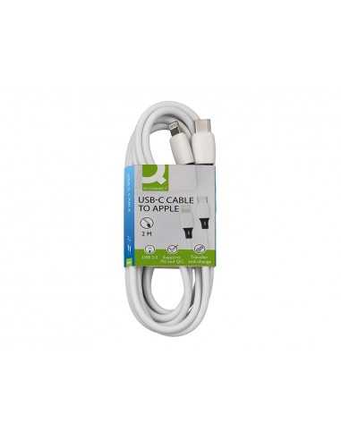 Cable usb-c a apple q-connect pvc longitud 2m blanco