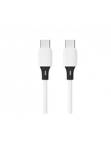 Cable usb-c a usb-c q-connect pvc longitud 3m blanco