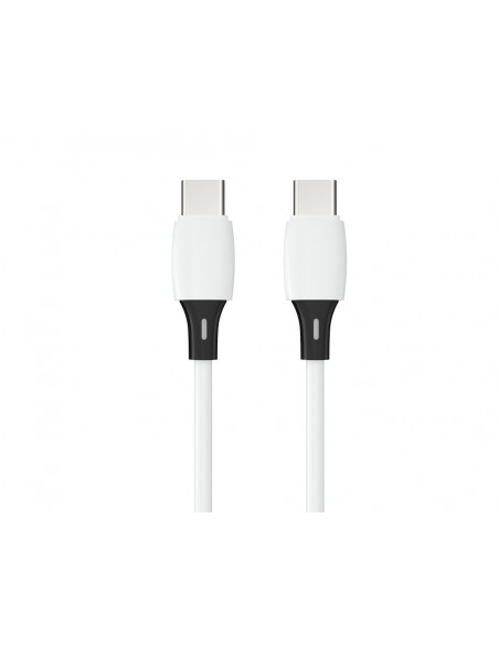 Cable usb-c a usb-c q-connect pvc longitud 3m blanco