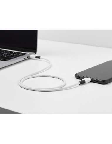Cable usb-c a usb-c q-connect pvc longitud 2m blanco
