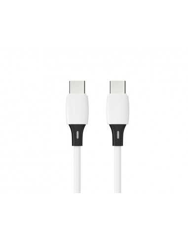 Cable usb-c a usb-c q-connect pvc longitud 1m blanco