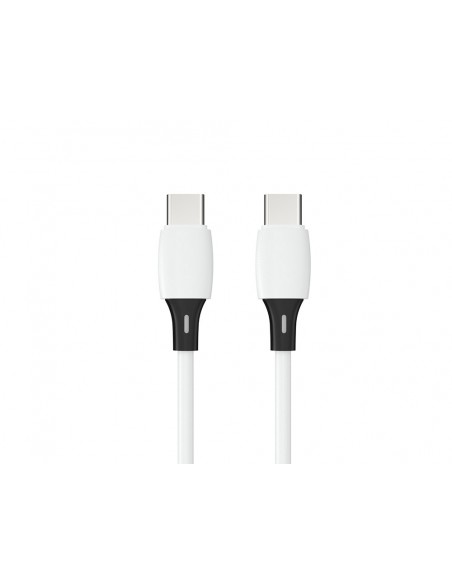 Cable usb-c a usb-c q-connect pvc longitud 1m blanco
