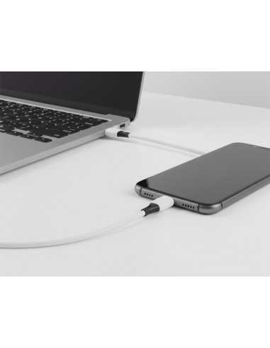 Cable usb-c a usb-c q-connect pvc longitud 1m blanco