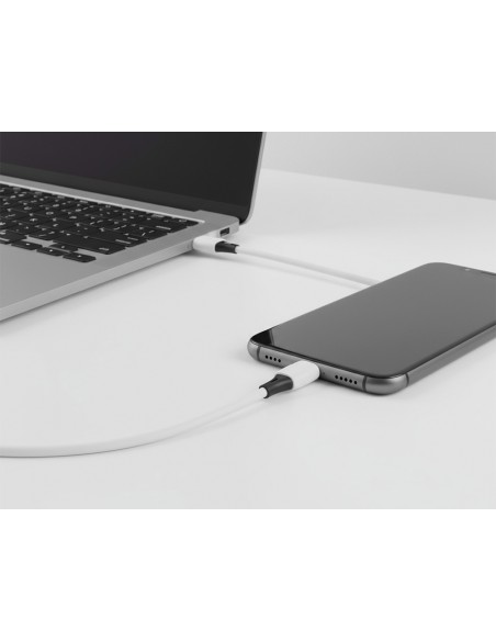 Cable usb-c a usb-c q-connect pvc longitud 1m blanco