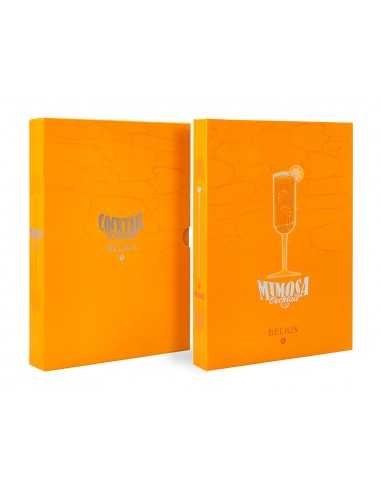 Boligrafo y wallet belius cocktails misosa aluminio naranja plateado relieve tintacolor azul caja de diseño