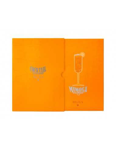 Boligrafo y wallet belius cocktails misosa aluminio naranja plateado relieve tintacolor azul caja de diseño