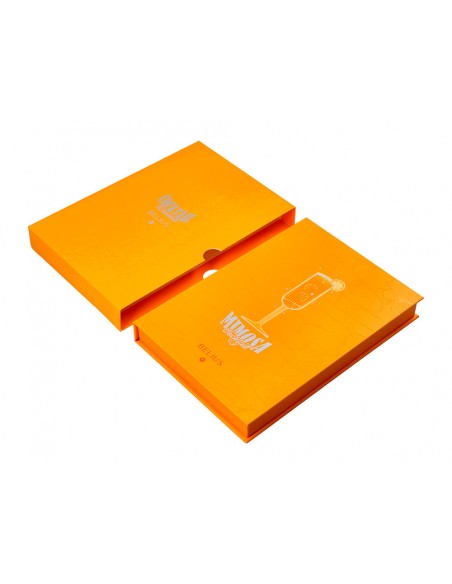 Boligrafo y wallet belius cocktails misosa aluminio naranja plateado relieve tintacolor azul caja de diseño Boligrafo y wallet belius cocktails misosa aluminio naranja plateado relieve tintacolor azul caja de diseño