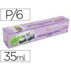 Pintura laca cristal la pajarita -set de 6 colores surtidos +pincel