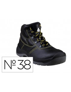 Botas deltaplus de seguridad piel crupon pigmentada suela pu bi-densidad color negro talla 38