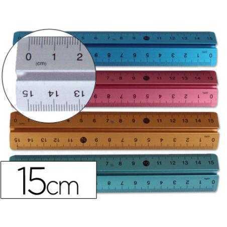 Regla liderpapel 15 cm aluminio colores surtidos