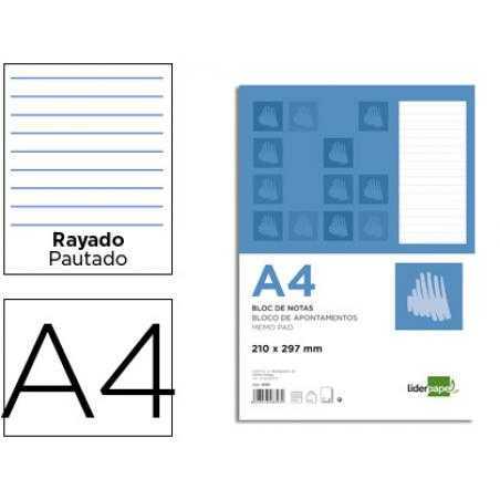 Bloc notas liderpapel horizontal a4 80 hojas 60g/m2