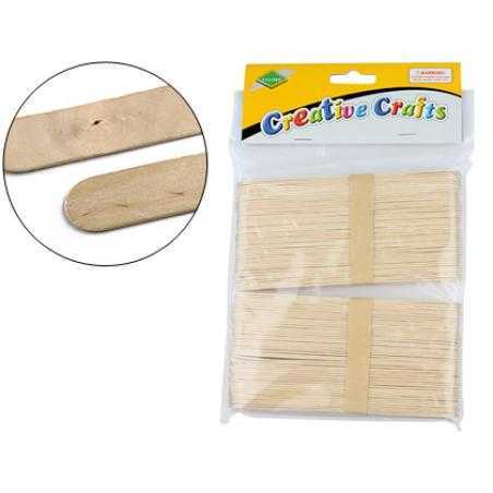 Palillo para manualidades madera color natural 15 x 2 cmbolsa de 100 unidades