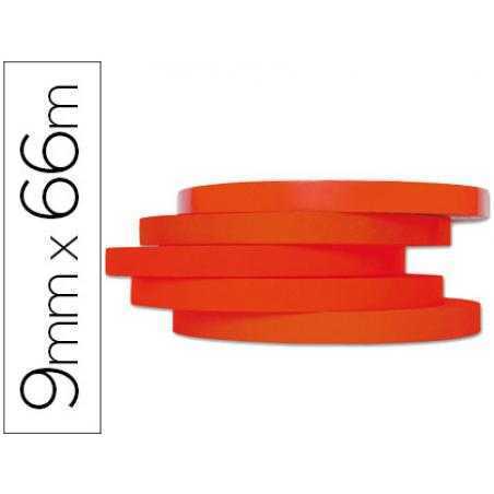Cinta adhesiva q-connect 66m x 9mm roja para cerrar bolsas