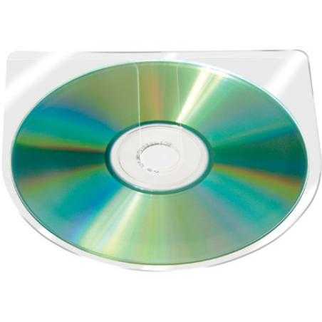 Funda autoadhesiva para cd q-connect sin solapa pack de 10 unidades