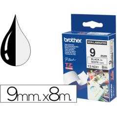 Cinta brother tzen231 negro sobre blanco 9 mm no laminada