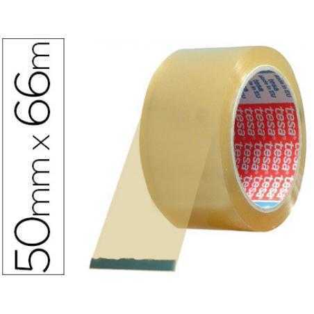 Cinta adhesiva tesa pvc transparente 66 mt x 50 mm para embalaje