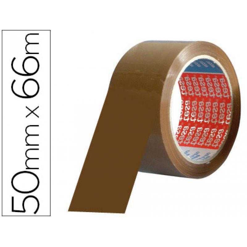 Cinta adhesiva tesa pvc color marron 66 mt x 50 mm para embalaje