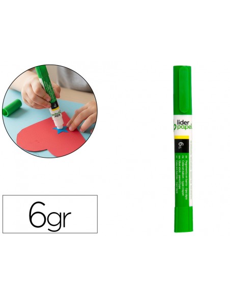 Pegamento liderpapel en barra 6 gr boligrafo con clip