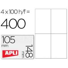 Etiqueta adhesiva apli 1280 tamaño 105x148 mm para fotocopiadora láser ink-jet caja con 100 hojas din a4