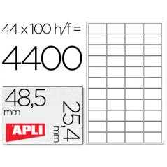 Etiqueta adhesiva apli 1285 tamaño 48,5x25,4 mm para fotocopiadora láser ink-jet caja con 100 hojas din a4