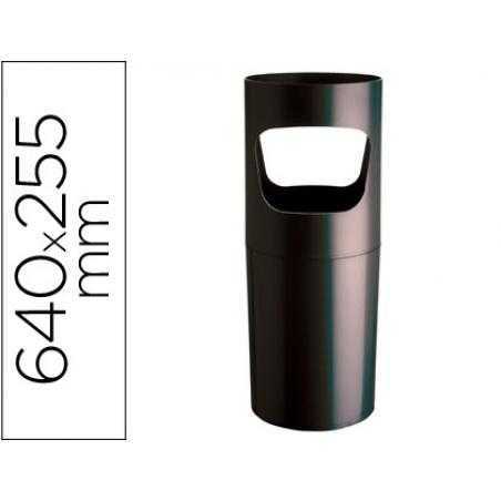 Paraguero plastico archivo 2000 reciclado color negro 255 mm diametro x 640 mm