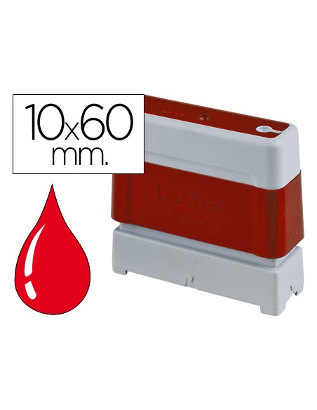 Sello automatico brother 10 mm x 60 mm rojo