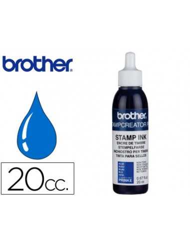 Tinta brother para sellos automaticos color azul bote de 20 cc