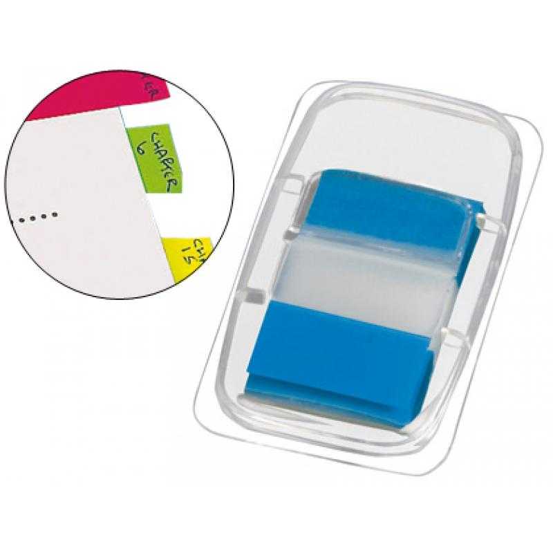 Banderitas separadoras q-connect azules dispensador de 50 unidades