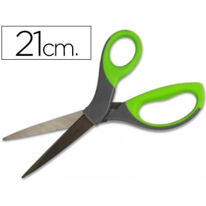 Tijera q-connect mango caucho 8" 21 cm blister