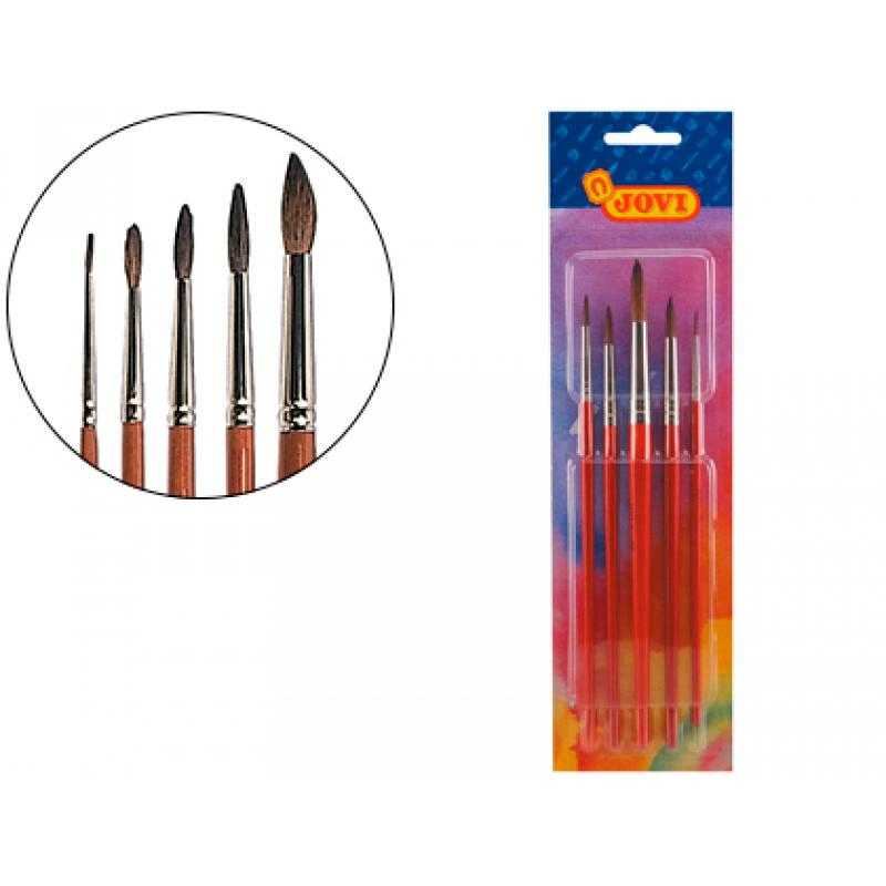 Pinceles acuarela jovi blister de 5 unidades surtidas