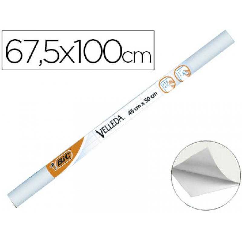 Pizarra blanca velleda adhesiva rollo 100x67,5 cm