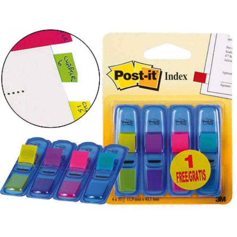 Banderitas señalizadoras post-it 3+1 gratis clipstrip